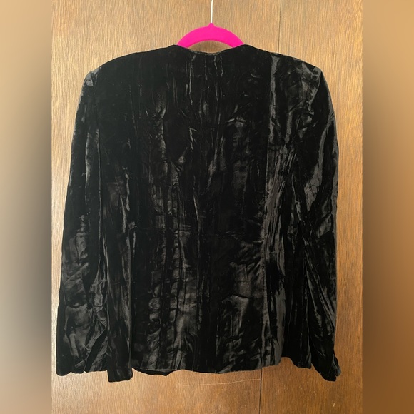 Lasserre Vintage black velvet viscose gothic blazer (S-M) - Picture 6 of 9